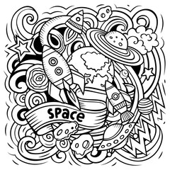 Space cartoon vector illustration