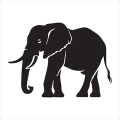 Fototapeta premium Elephant black color silhouette vector illustration