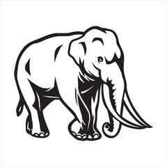 Obraz premium An elephant sketch art vector illustration