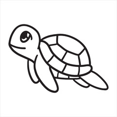 A turtle for coloring pages vector illustration