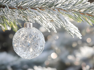Close-Up of Vintage Christmas Tree Ornaments