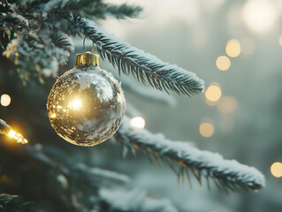 Close-Up of Vintage Christmas Tree Ornaments