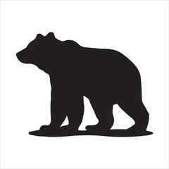 Bear full black silhouette illustration vector