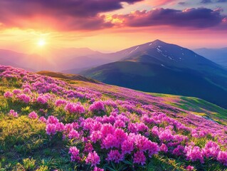 sunset in the mountains
