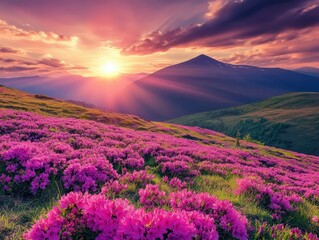 sunset in the mountains