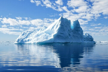 stunning glacial iceberg in calm blue waters