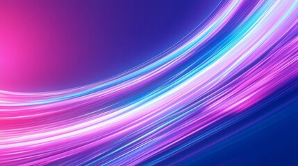Obraz premium Purple and blue neon lights wave on dark background