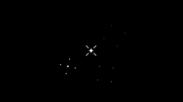 5 set Sparkling Stars Animation white  color, black background. Chroma key animation. Twinkle light glitter stars sparkling, Star twinkling