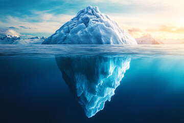 Obraz premium blue iceberg floating in the ocean arctic landscape