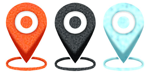 位置情報　シンプル　イラスト　モザイク　リング　　デザイン