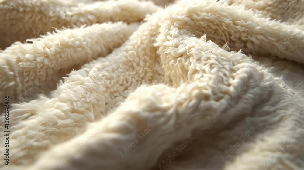 Poster a close-up view of soft, cream-colored fabric with a fuzzy texture