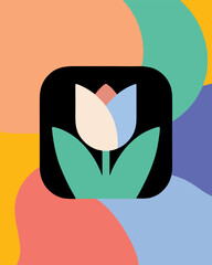 flower vector logo
