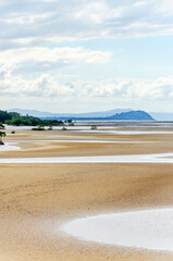 Outstanding view from Yule Point on Coral See sandy coastline in Queensland, Australia. It is situated 10 km south of Port Douglas.