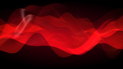 Abstract Waves with Grid Pattern Background.