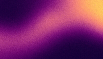 Abstract color purple and orange gradient banner wallpaper with texture and grain