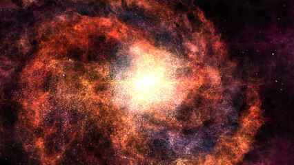 Abstract Spiral Galaxy Space Nebula With Stars Background.