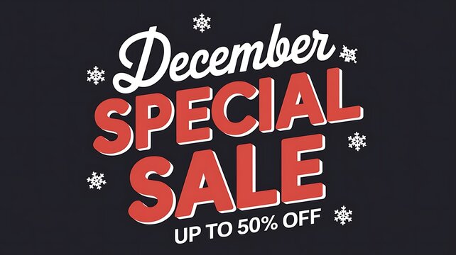 December Special Sale Up To 50% Off With Snowflakes