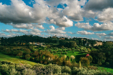 florentine film landscape with clouds and mountains