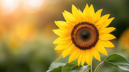 Obraz premium Bright sunflower with vibrant yellow petals and dark center