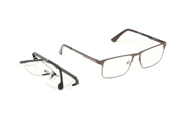 Reading glasses isolated on white background. Fashion spectacles for man and woman