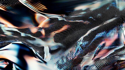 Abstract metallic texture with light reflections and dynamic patterns