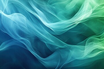 Obraz premium Abstract blue and green waves flow smoothly