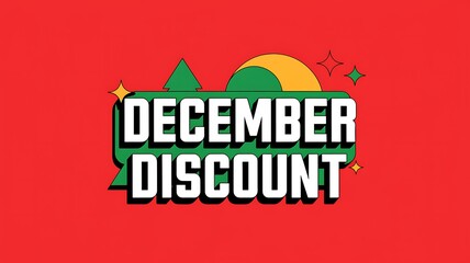December Discount Sale Banner with Festive Elements