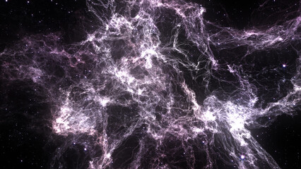 Abstract Space Nebula With Stars Background.