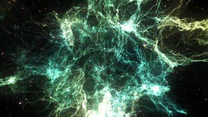 Abstract Space Nebula With Stars Background.