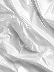 Obraz premium Abstract white plastic wrap background, perfect for minimal and modern designs, symbolizing purity, transparency, flexibility, and cleanness.