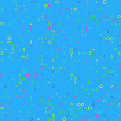 Seamless background from multi-colored rings on a blue background.
