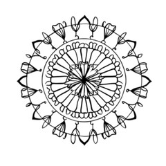 Mandala flower line art