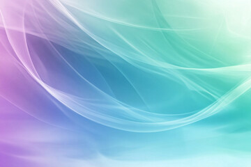 Fototapeta premium flowing pastel abstract background in gradient tones of green blue and purple with soft wave shapes creating a tranquil effect 
