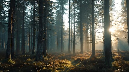 Obraz premium Peaceful Bamboo Forest Capturing Tranquility and Dense Green Atmosphere 