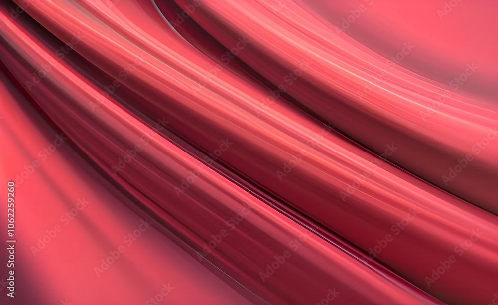 Poster abstract red fabric waves with a soft focus and dynamic lines.