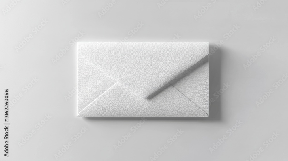 Poster a white envelope with a zigzag pattern on it