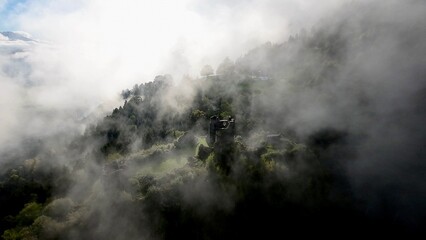 smoke in the mountains