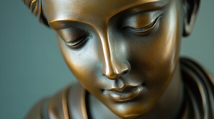 Graceful Bust of a Revered Figure: A Serene Piece for Your Space - Perfect as a Poster for Sports Interiors and Inspirational Decor