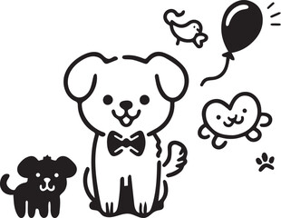 Naklejka premium funny dog vector art design