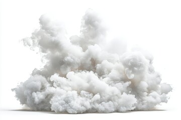 Fluffy White Cloud Isolated on White Background. Perfect for design projects, backgrounds, and more. Symbolizing purity, dreams, and the sky.