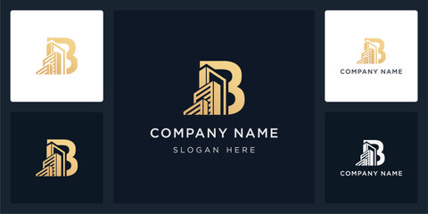 Unique letter B real estate logo and icon editable © MRANTAZI57