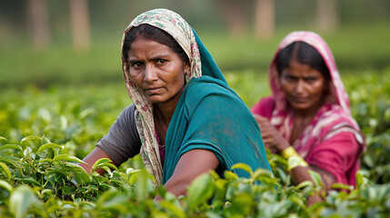 tea working women working on the tea state of Srilanka