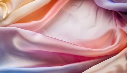 Close-up of smooth, colorful fabric with soft folds.