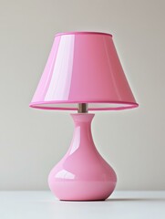 Pink Decorative Table Lamp on White Background, perfect for adding a touch of elegance to any room. Features a sleek, modern design with a beautiful pink finish. Ideal for bedside tables, desks, or li