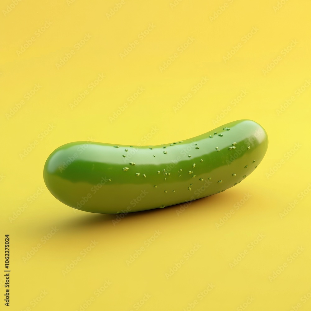 Poster the minimalist cucumber: a refreshing delight on a vibrant canvas