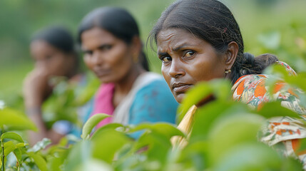 tea working women working on the tea state of Srilanka
