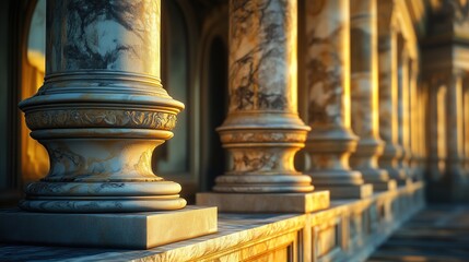 Fototapeta premium Marble pillars building detail