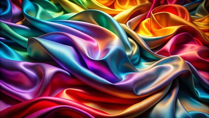 Obraz premium Multicolor Satin Fabric with Soft Waves and Swirls