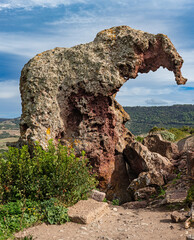 Roccia dell'Elefante or Elephant rock near Castelsardo, Sardinia, Italy