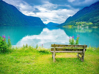 Skjolden in Norwegen am Sognefjord